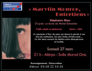 Spectacle "Marylin Monroe / Entretiens"