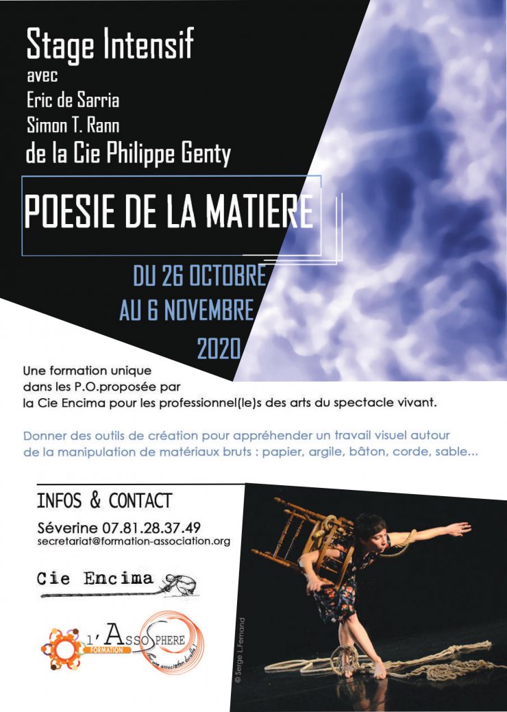 Stage intensif : "La poésie de la matière" du 26 octobre au 06 novembre 2020